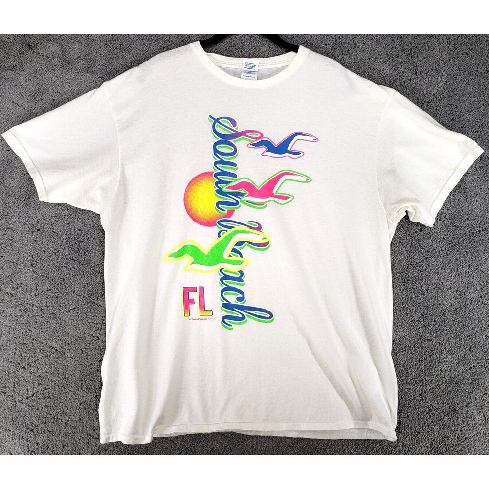 VTG South Beach Florida T Shirt Adult XL Short Sleeve Single Stitch Summer